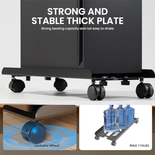 ZORBES® Adjustable Mobile CPU Stand with 4 Rolling Caster Wheels Ventilated Computer Tower Retractable Desktop PC Holder Under Desk Floor Cart Riser 2 PCS ZORBES® Adjustable Mobile CPU Stand with 4 Rolling Caster Wheels Ventilated Computer Tower Retractable Desktop PC Holder Under Desk Floor Cart Riser 2 PCS